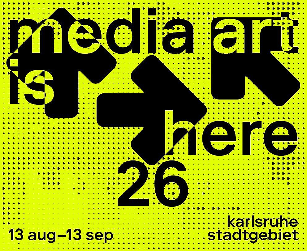Das "Media  art is here"-Logo 2026
