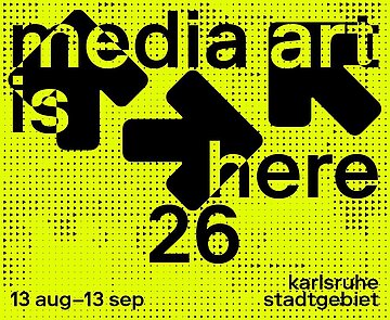 Das "Media  art is here"-Logo 2026