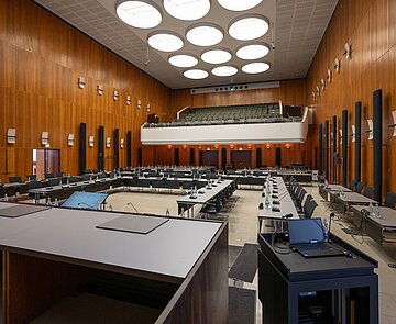 Bürgersaal bestuhlt für Gemeinderatssitzung