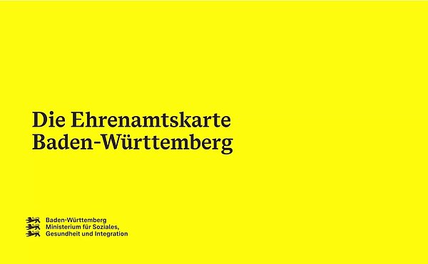 Gelbes Anfangsbild des Videos Die Ehrenamtskarte Baden-Württemberg