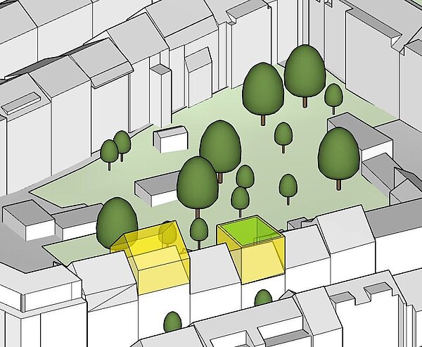 Aufstocken statt in zweiter Reihe bauen.