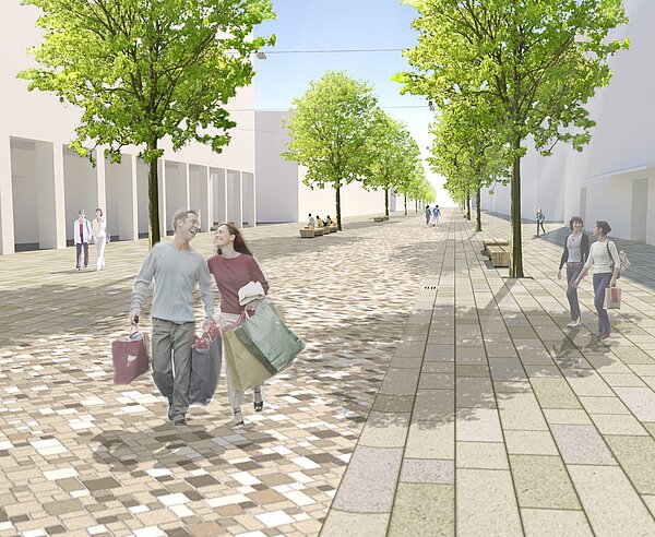 Visualisierung der neugestalteten Kaiserstraße