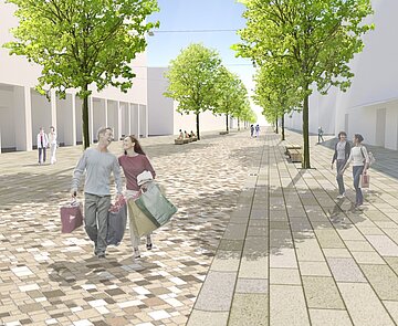 Visualisierung der neugestalteten Kaiserstraße