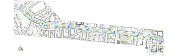 Karte der Hildapromenade mit den geplanten Bauabschnitten