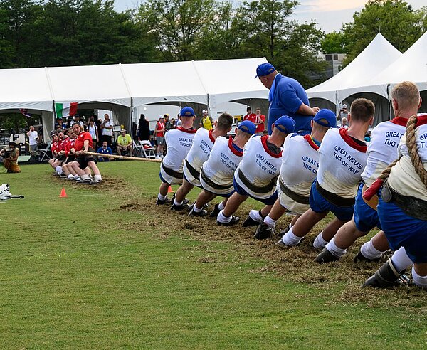 Wie hier in Birmingham, Alabama im Jahr 2022 zählt Tauziehen zu den heißen Favoriten für die World Games 2029 in Karlsruhe.