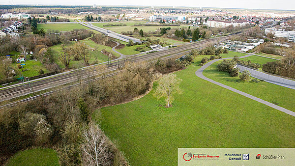 Das Bild zeigt eine Visualisierung der geplanten Umfahrung Hagsfeld, Stand Dezember 2023, Trog-Variante