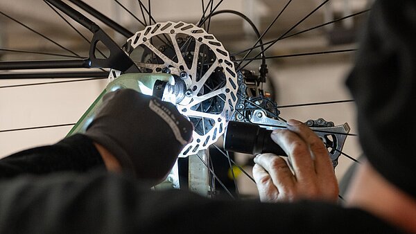 Nahaufnahme von Fahrradteilen