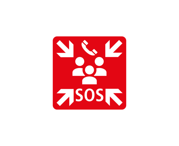 Auf dem Bild ist das Symbol für die Notfallmeldestellen abgebildet.