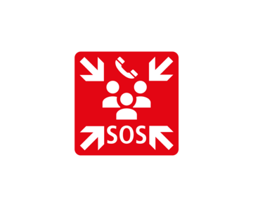Auf dem Bild ist das Symbol für die Notfallmeldestellen abgebildet.