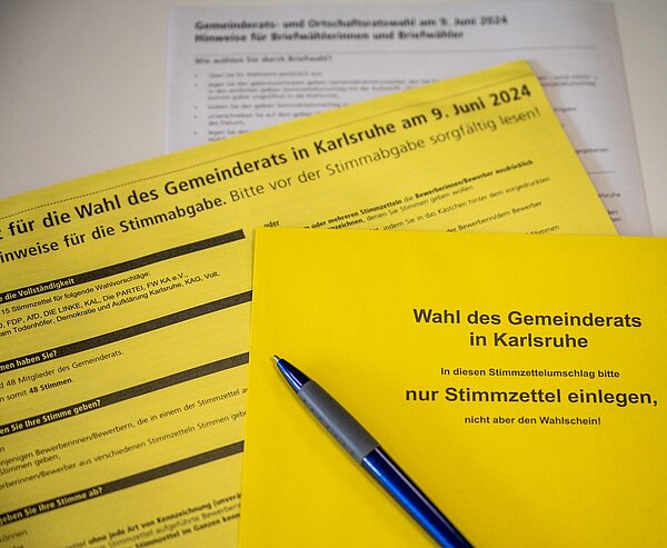Briefwahlunterlage zur Wahl des Gemeinderates