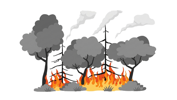 Piktogram Grillen mit erforderlicher Sorgfalt und Beachtung der jeweiligen Brandgefahr. 