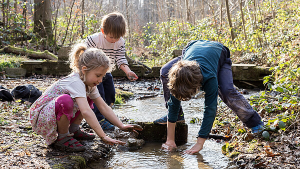 Naturerfahrungsräume für Kinder – Wasserstelle als Spielbereich 