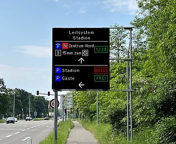 Bildmontage für das Leitsystem Stadion