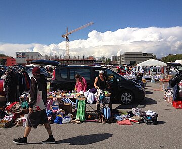 Auf dem Messplatz findet mehrmals im Jahr der große Flohmarkt statt.