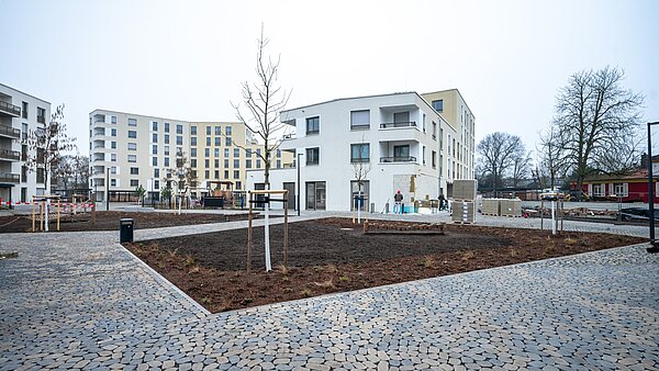 Gebäudeansichten auf dem August-Klingler-Areal 