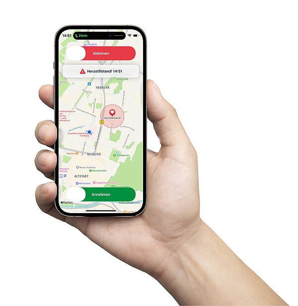 Soll Ersthelfer schnell zum Einsatzort bringen: Die App des Vereins Region der Lebensretter e.V.