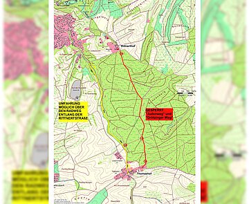 Judenweg und Grötzinger Weg zwischen Durlach und Stupferich