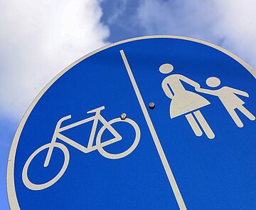 Straßenschild, Getrennter Fuß- und Radweg, BYPAD