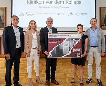 Teilnehmer der Pressekonferenz  "Kliniken vor dem Kollaps".