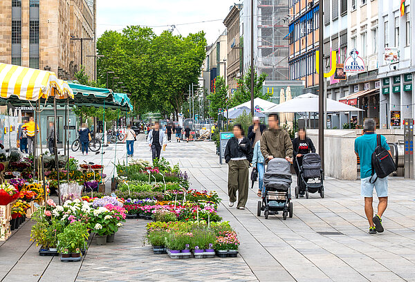 Kaiserstraße - Blick vom Marktplatz in Richtung Europaplatz