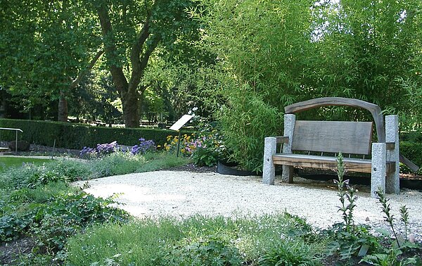 Das Bild zeigt den Lebensgarten des Hauptfriedhofs.