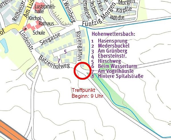 Treffpunkt der Gewässerschau am TT-Graben