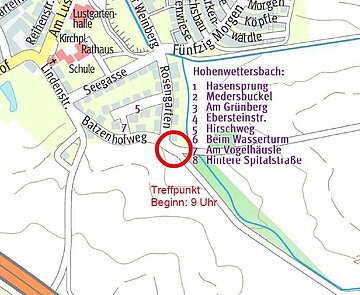 Treffpunkt der Gewässerschau am TT-Graben