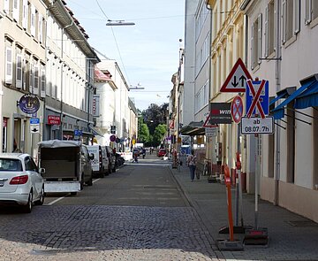 Adlerstraße zwischen Zähringerstraße und Kaiserstraße