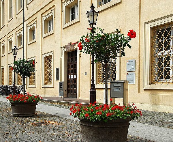 Eingang zur Durlacher Stadtteilbibliothek