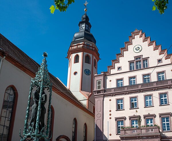 Blick auf das Rathaus in Durlach