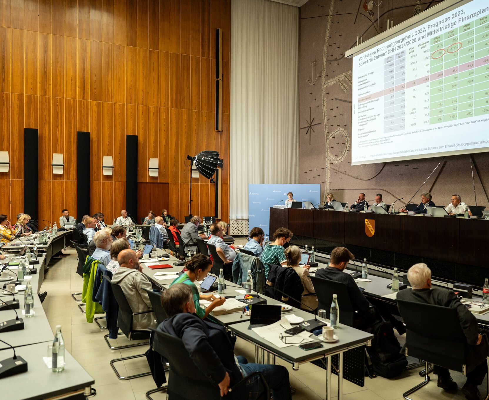 Finanzdezernentin Gabriele Luczak-Schwarz bei ihrer Haushaltsrede im Bürgersaal