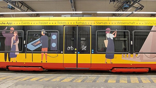 Karlsruhe.App Straßenbahnwerbung