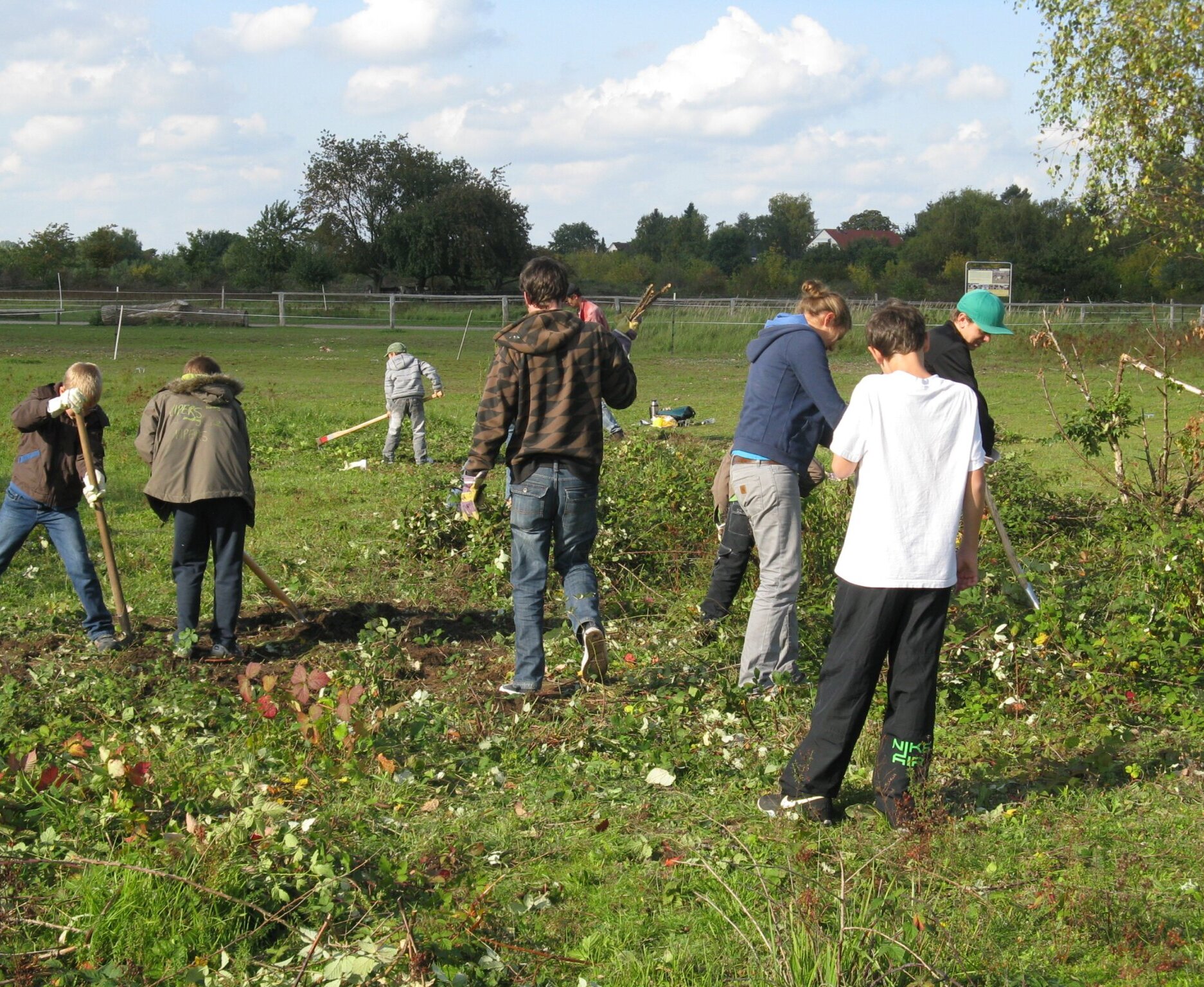 Ehrenamtliche sammeln Müll in Naturschutzgebiet