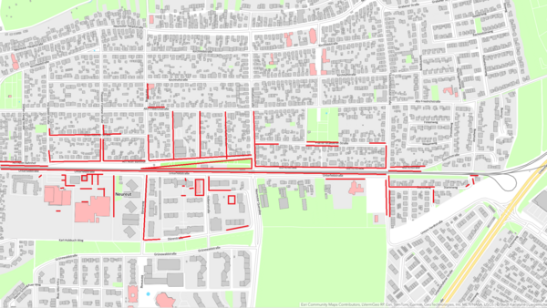 Befallskarte der Ameisenpopulation in Neureut
