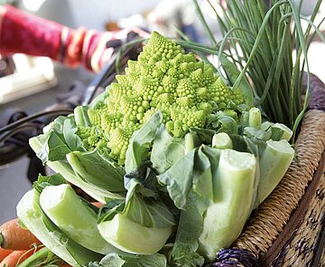 Das Foto zeigt einen Romanesco, der symbolisch für den Wochenmarkt steht.