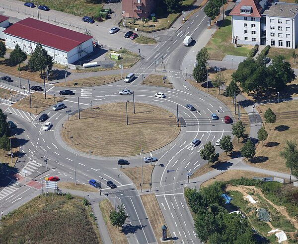 Luftaufnahme des Oststadtkreisel