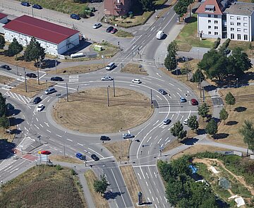 Luftaufnahme des Oststadtkreisel