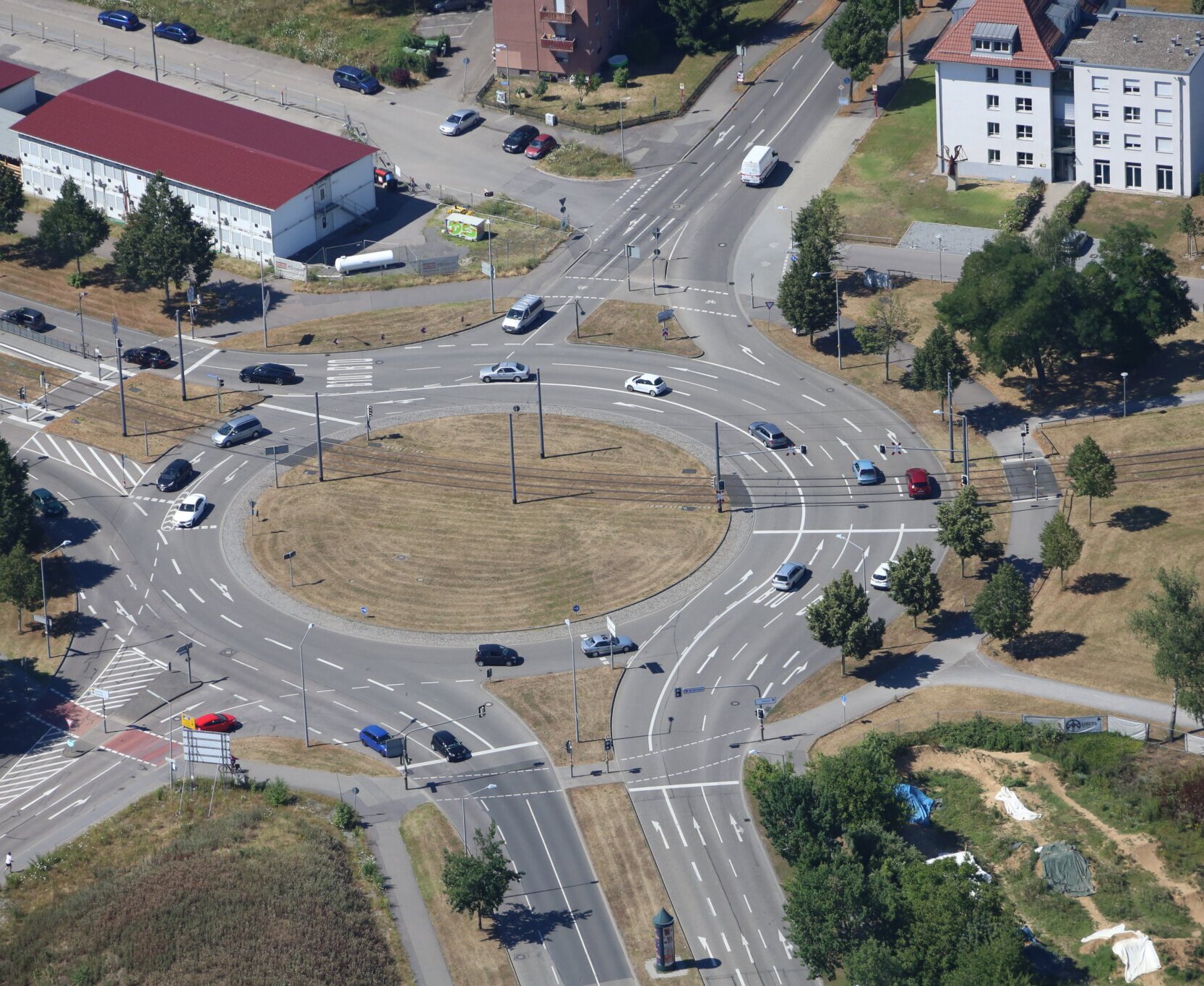 Luftaufnahme des Oststadtkreisel