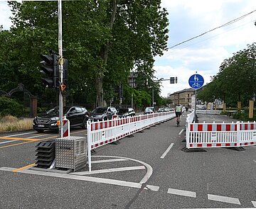 Radwegabschnitt der Radroute 12 in der Innenstadt-West