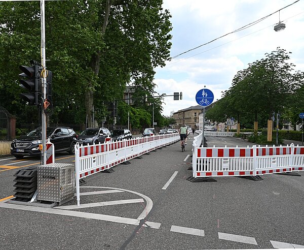 Radwegabschnitt der Radroute 12 in der Innenstadt-West