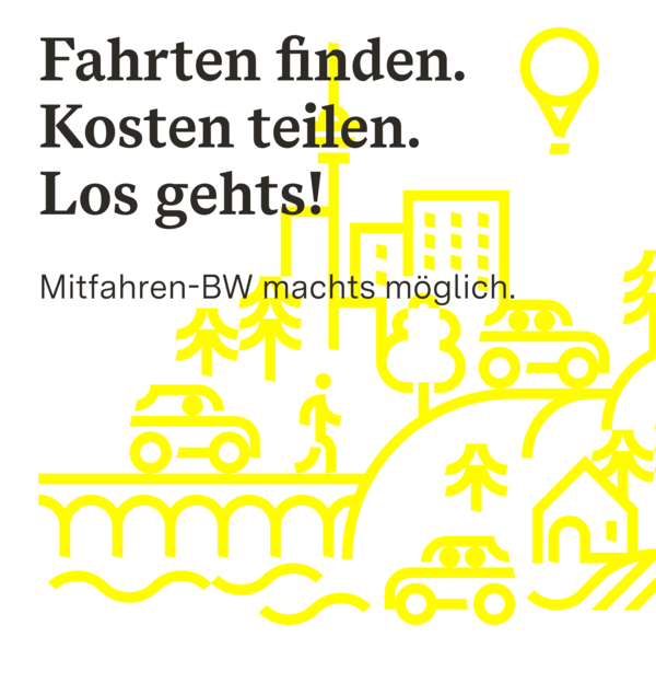 Fahrten finden. Kosten teilen. Mitfahren-BW machts möglich.