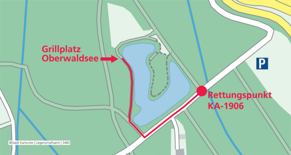 Rettungspunkt Karte Grillplatz Oberwaldsee
