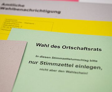 Stimmzettelumschlag für die Wahl des Ortschaftsrats