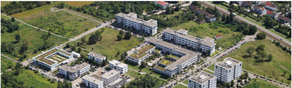 Luftbild mit Häusern