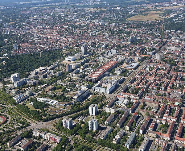 Luftaufnahme der Südweststadt