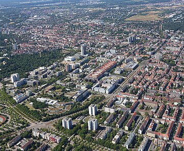 Luftaufnahme der Südweststadt