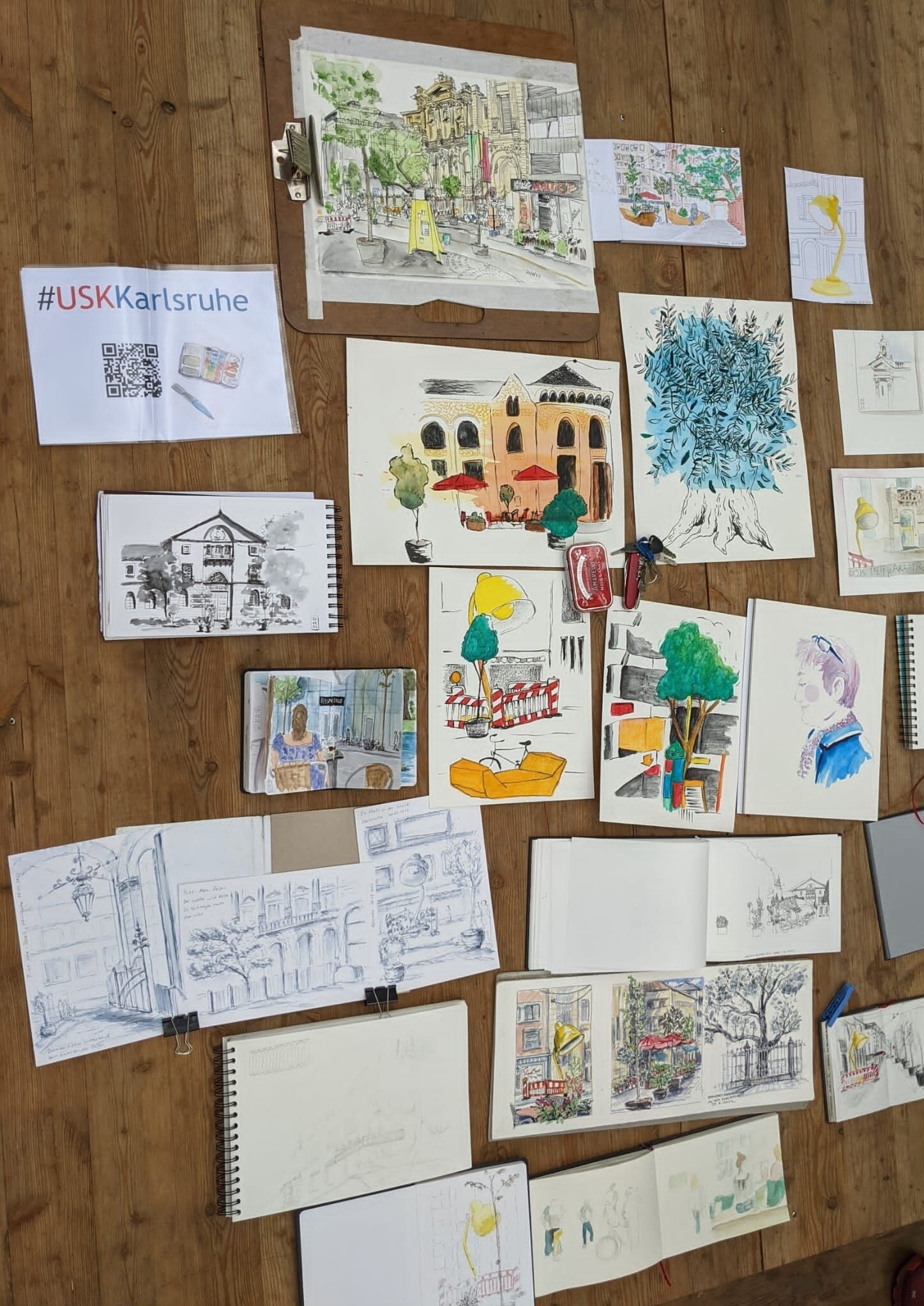 Zeichnungen an einer Wand