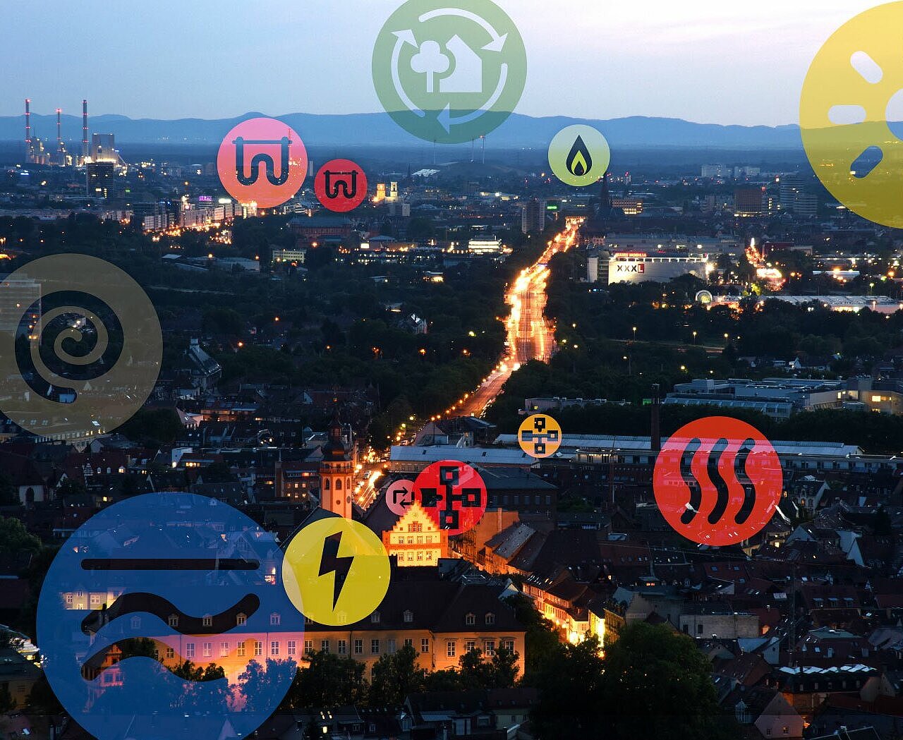 Blick auf Karlsruhe vom Durlacher Turmberg aus.