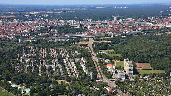 Luftbild Dammerstock, Rüppurr