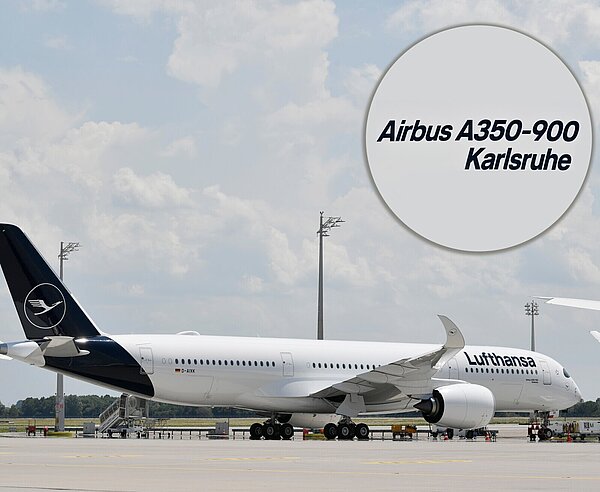 Fliegender Markenbotschafter: Dieser Airbus trägt derzeit den Namen der Fächerstadt. 
